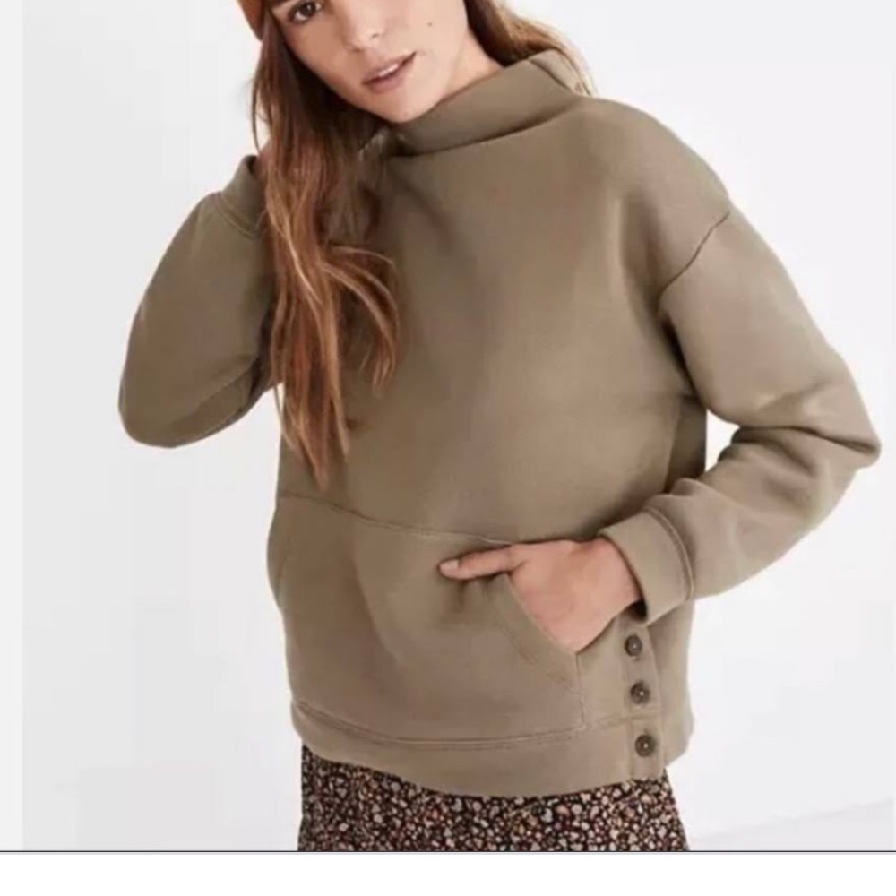 NWOT Madewell side button mock neck sweatshirt
